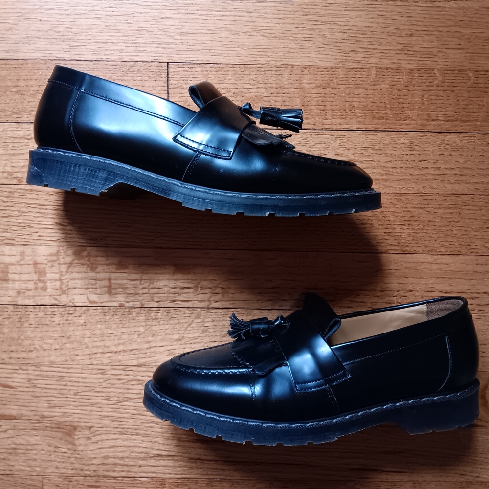 SOLD Solovair Tassel Loafer Hi Shine Black Leather
